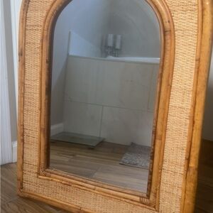 Arched Rattan Wall Mirror